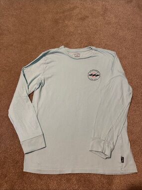 Billabong Light Blue Long Sleeve Crewneck Shirt with Chest Logo